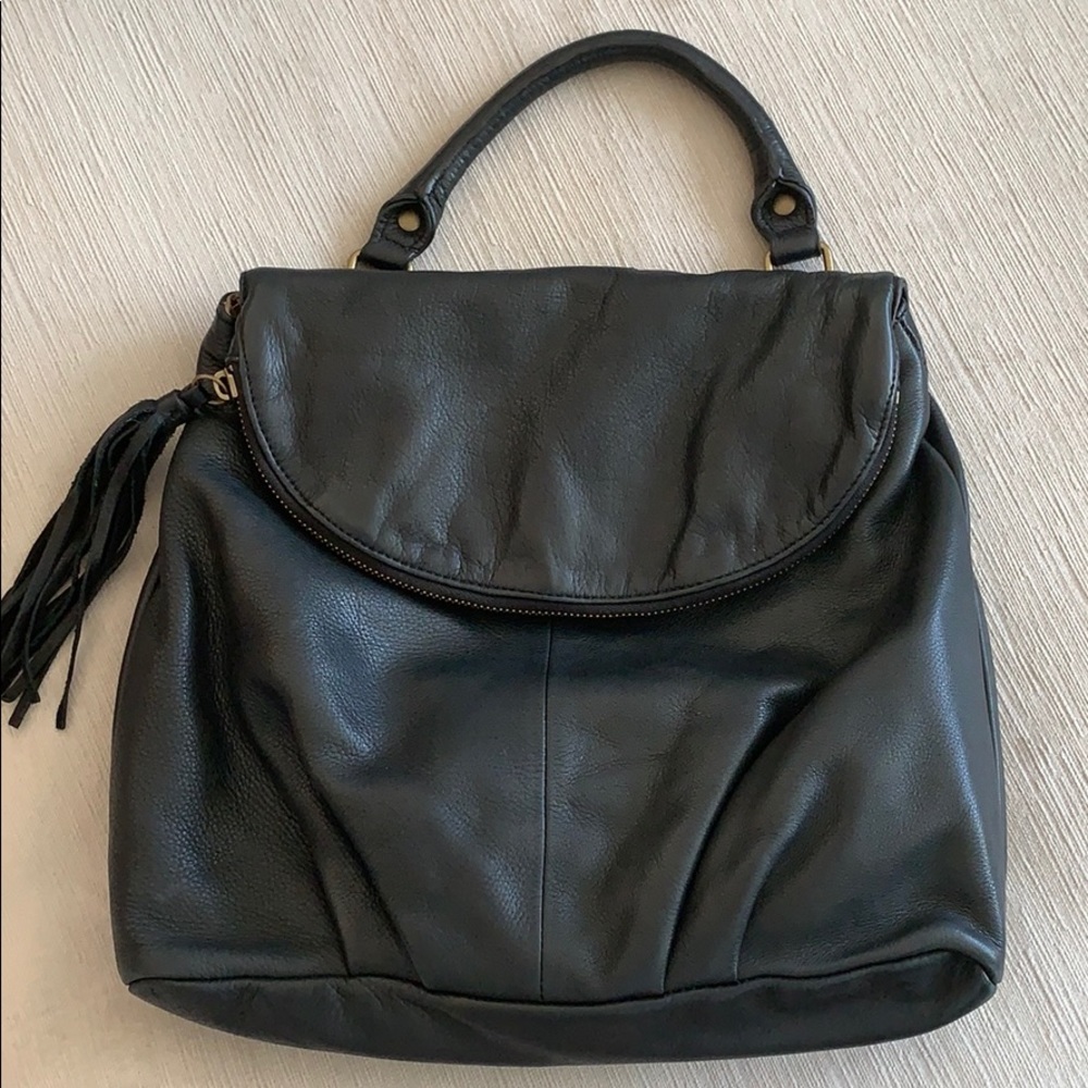 Margot Black Leather Convertible Backpack